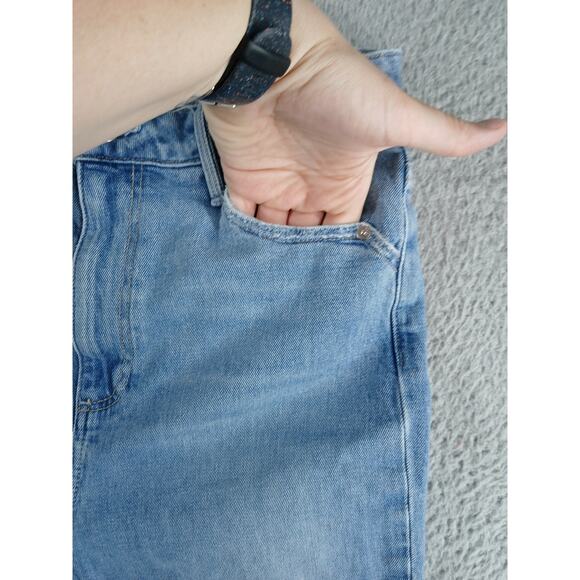 Paige Jeans Womens 28 Light Blue Denim Straight Leg Ripped Pockets Cotton Blend - Picture 3 of 10